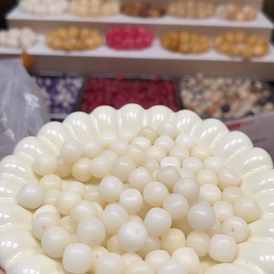菩提根/象牙果手串卡12奶白桶200颗