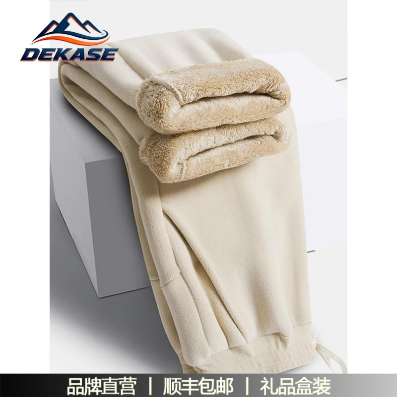杜卡西超舒适奥利绒裤子女秋冬加绒加厚直筒休闲裤彷羊羔绒抓绒运