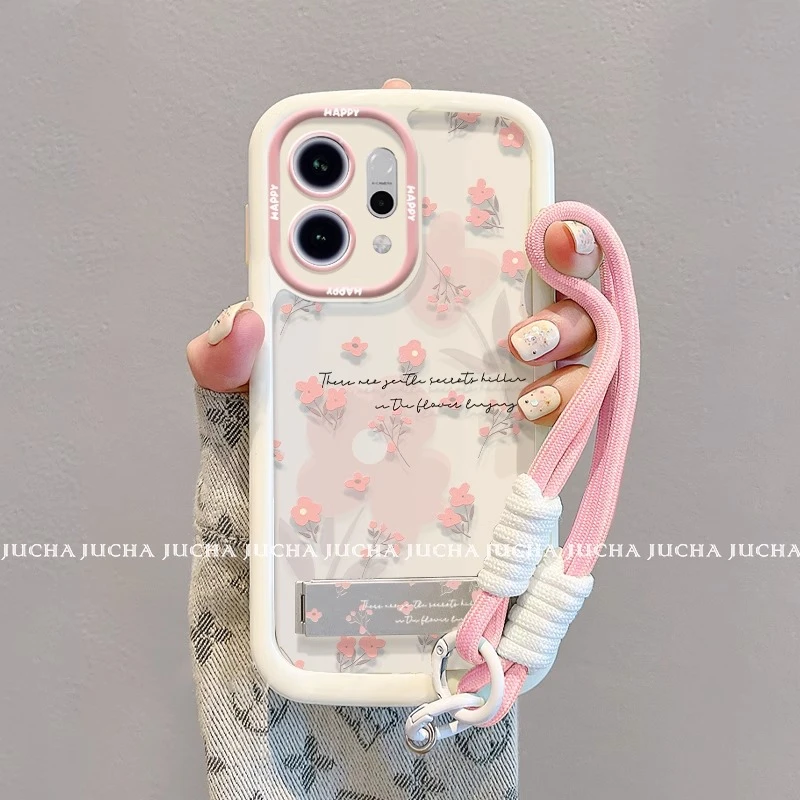 适用opporeno14手机壳简约新款高级感女reno14pro带挂绳防摔硅胶