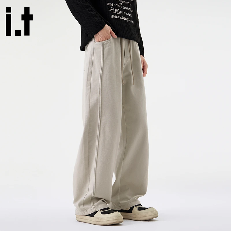 i.t:CHOCOOLATE直筒休闲裤男士秋冬新款高级感宽松百搭运动阔腿裤