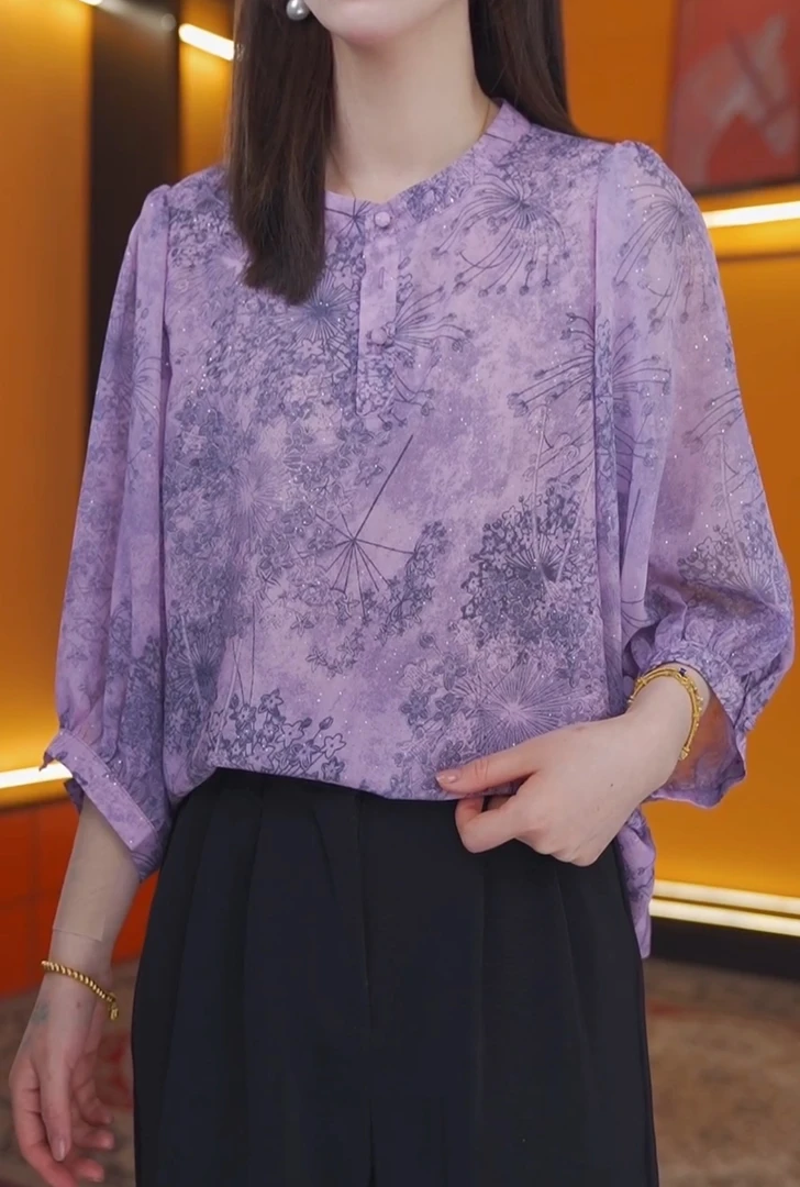 【高品质】2025年新款紫气东来设计师遮肉显瘦衬衣