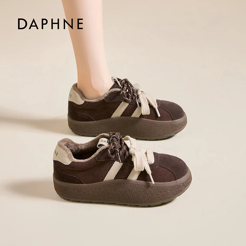 达芙妮厚底增高休闲鞋2025冬季新款潮流小个子时尚百搭运动鞋女