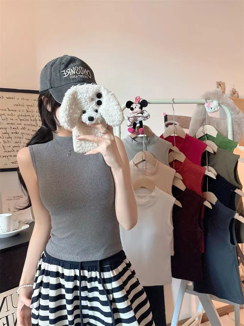 贴身TT夏季女款美背吊带背心蕾丝修身显瘦内搭外穿无袖短款打底衫