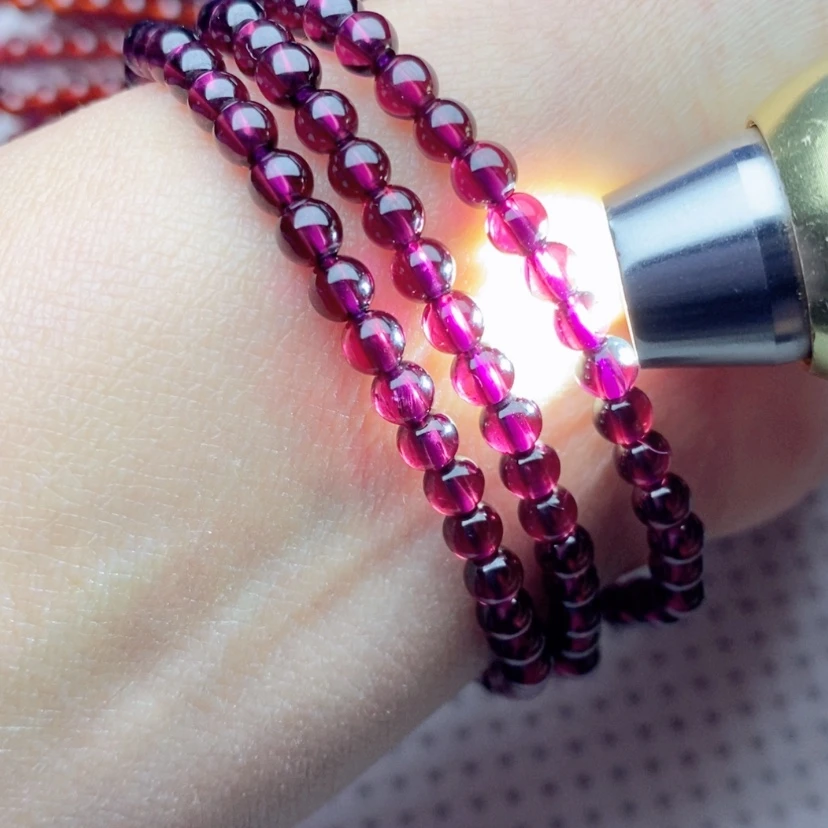 【闪购商品】石榴石手链未镶嵌4.3紫牙乌