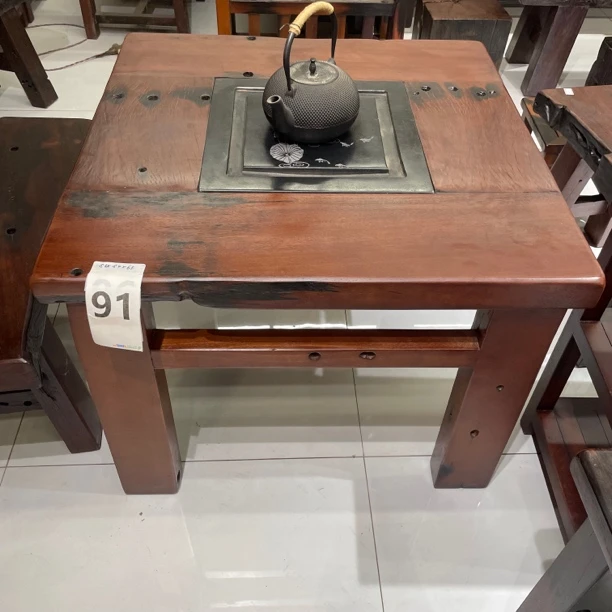 老船木围炉桌客厅餐桌方桌阳台多功能家用四方桌八仙桌方几泡茶桌