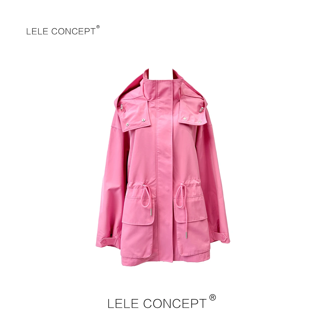 LELE CONCEPT丨都市时装款收腰连帽冲锋衣外套Y0564