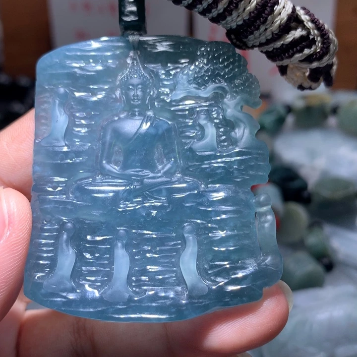 翡翠未镶嵌颈饰保真天然A货翡翠