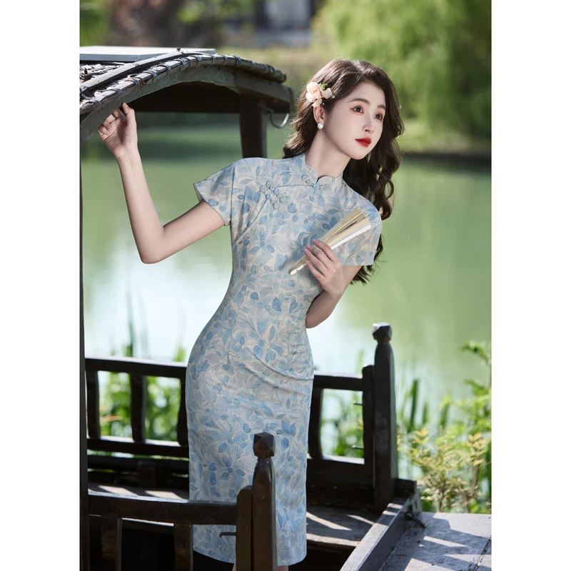 【樂贝阁】新中式旗袍女小个子改良年轻款少女高级感遮肚高考送考