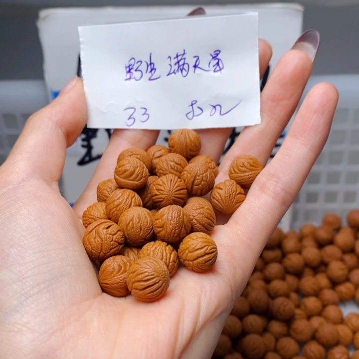 角***色手串桃核11mm左右野生满天星33颗（打孔）