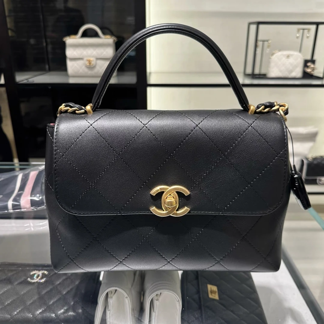 未使用 Chanel/香奈儿 青奢荟/25s手柄公文斜挎包/71136