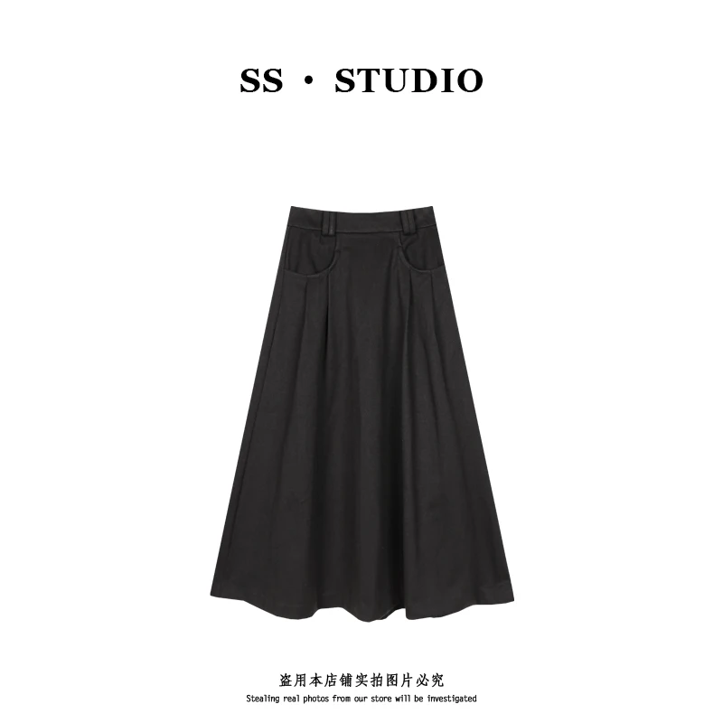 【SUSU】秋冬新款气质高腰显瘦半身裙休闲百搭百褶A字裙SS-5814