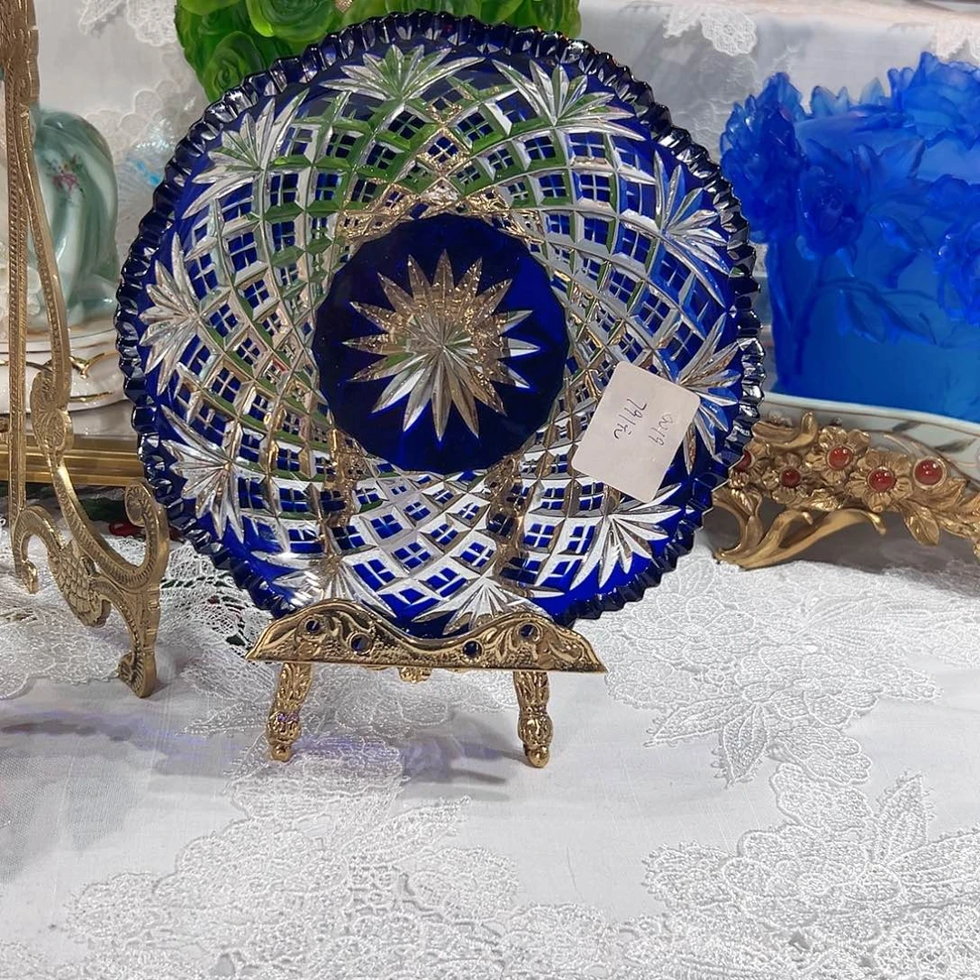 陶瓷0019福利钴蓝色水晶盘