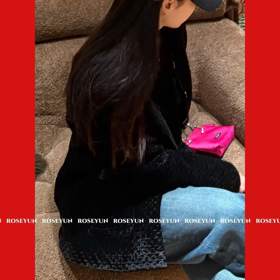 【Rose Yun】进口韩国丝绒手工蝴蝶结口袋90白鹅绒外套  JY125137