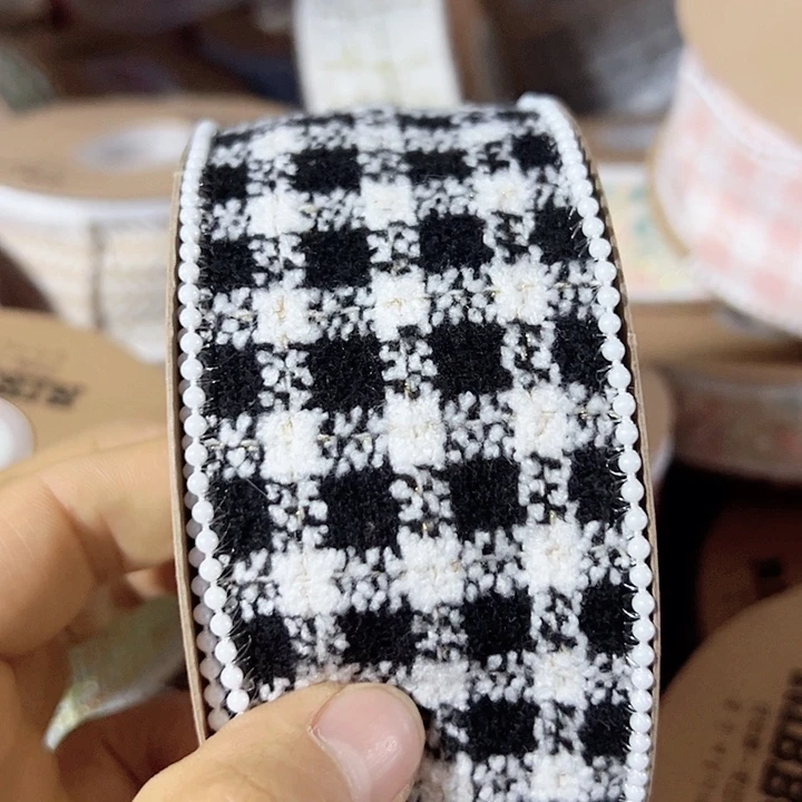 5的黑色珠子边小香风5码材料