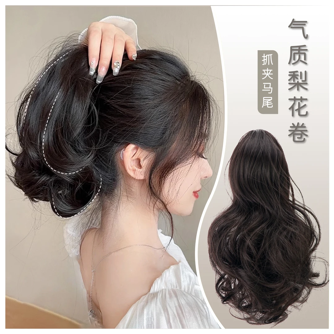 少女梨花卷短哑光蓬松假发女造型抓夹哑光自然长发发饰高逼真温柔