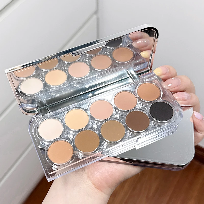 POTO十色眼影哑光易上色低饱和自然提亮大地色日常淡妆一盘多用