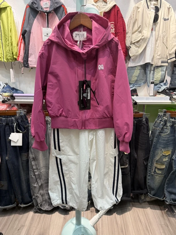 韩系多巴胺连帽彩色短款防晒外套女春季新款显瘦减龄休闲百搭