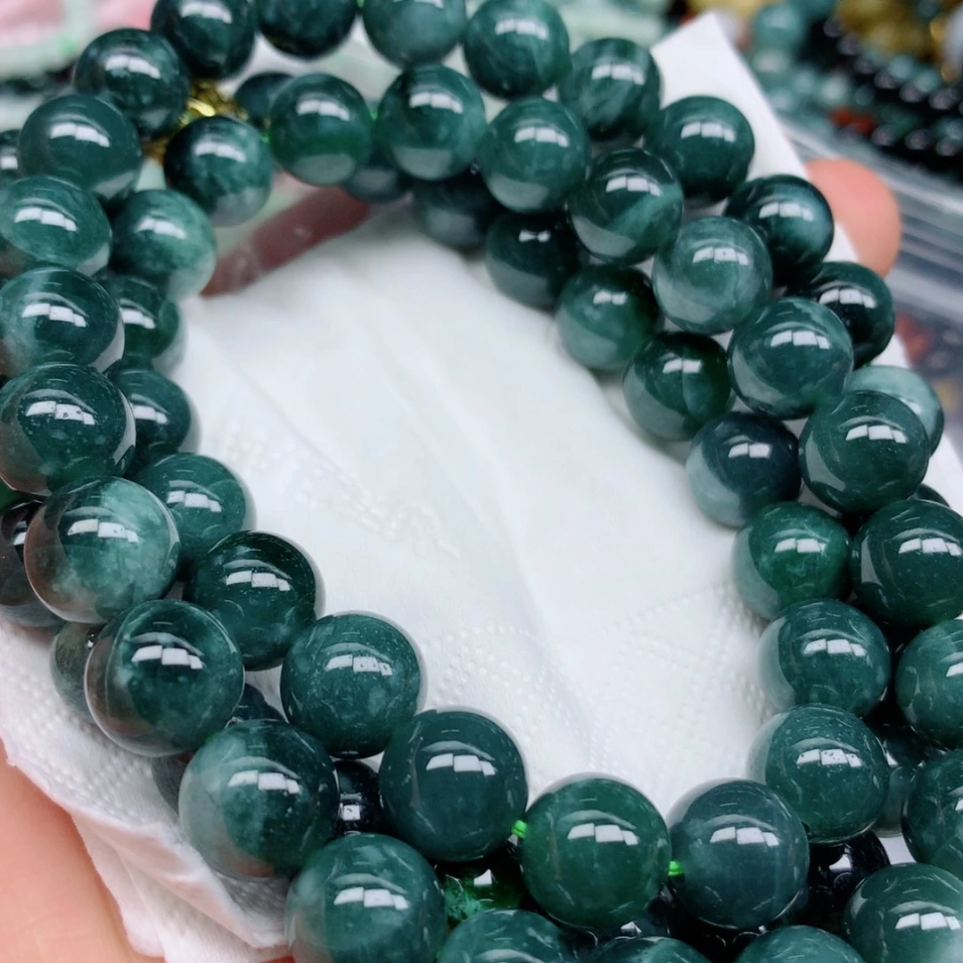 翡翠未镶嵌项链珠批发