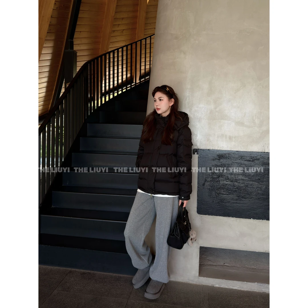 【LIUYI】鹅王女款~品质线90白鹅绒连帽可拆卸羽绒服外套511216