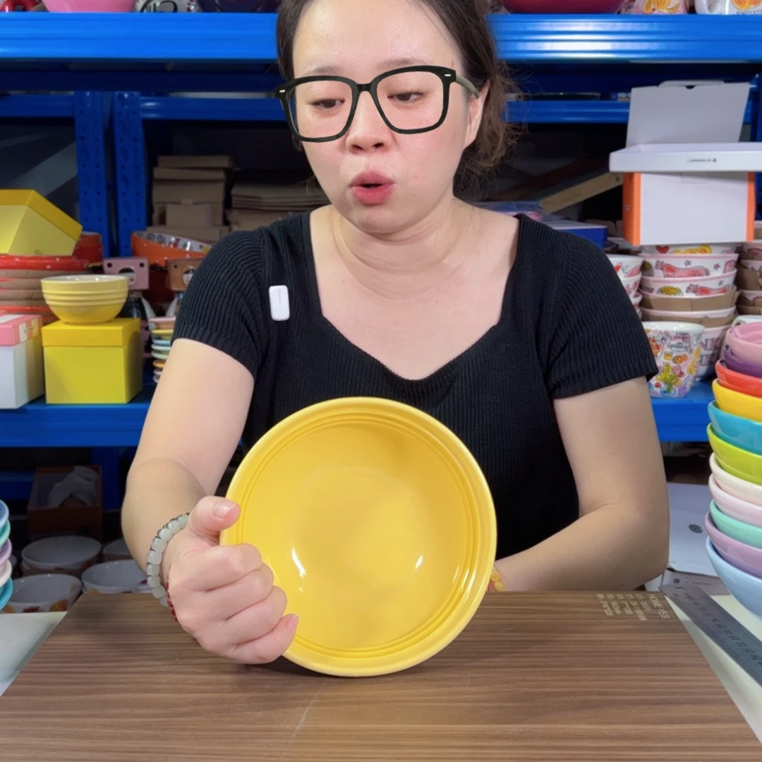 陶瓷黄色温哥华面碗