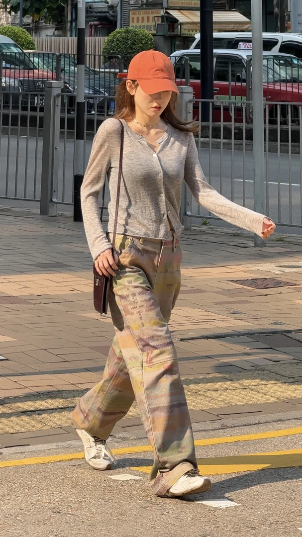 PH 《赛博跳动》小众潮流马赛克趣味印花截断休闲直筒裤 PH1810