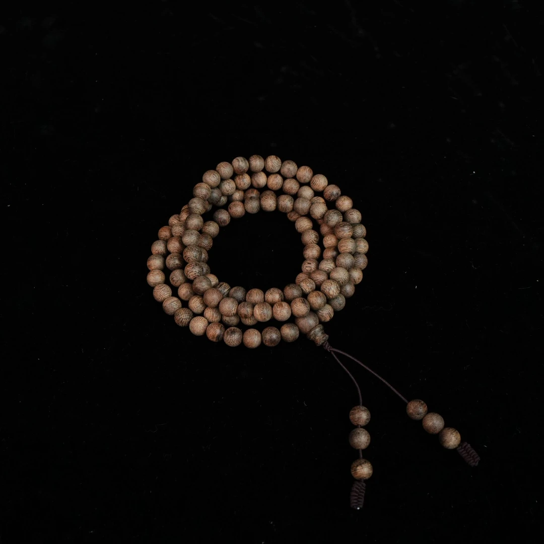 4866 迪拜回流文莱沉香软丝99分沉念珠 0.73cm 15.2g