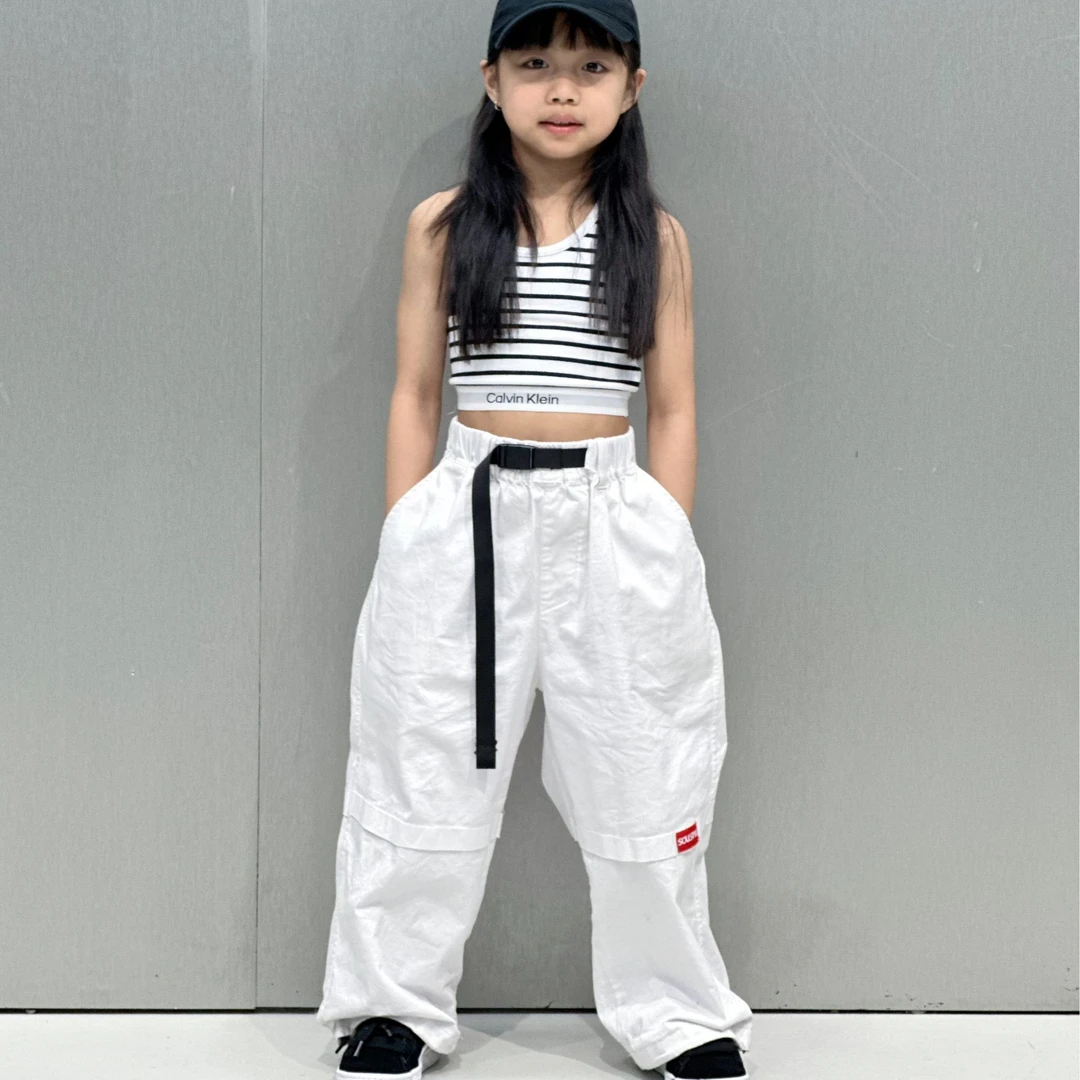 soulstyle宽松儿童款成人弹力工装裤可调节裤脚街舞滑板bboy裤子