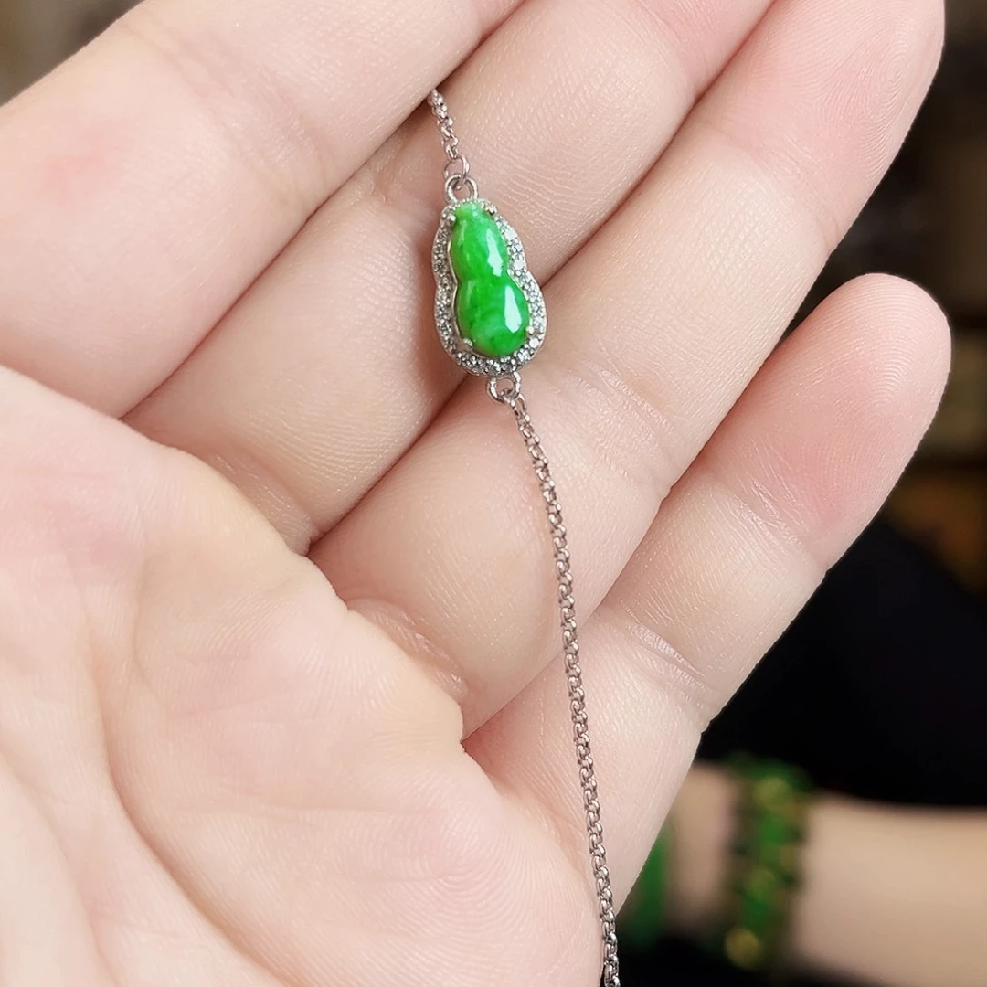 翡翠银S925镶嵌颈饰手链