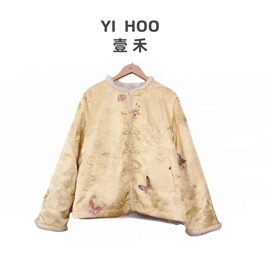 【黄碟】25年冬季新款水貂毛新中式双面穿百搭显瘦高级感女款外套