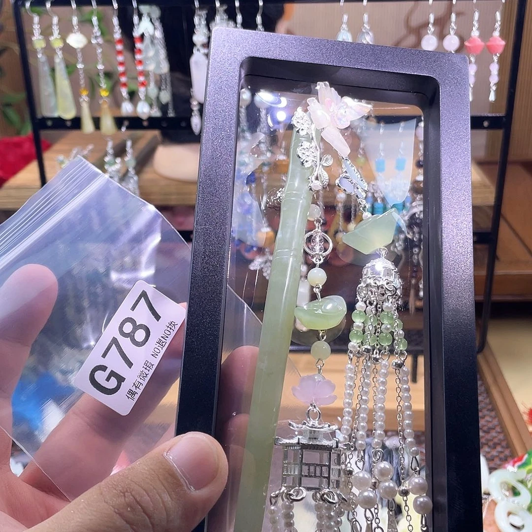 ****糖蛇纹石玉未镶嵌发饰