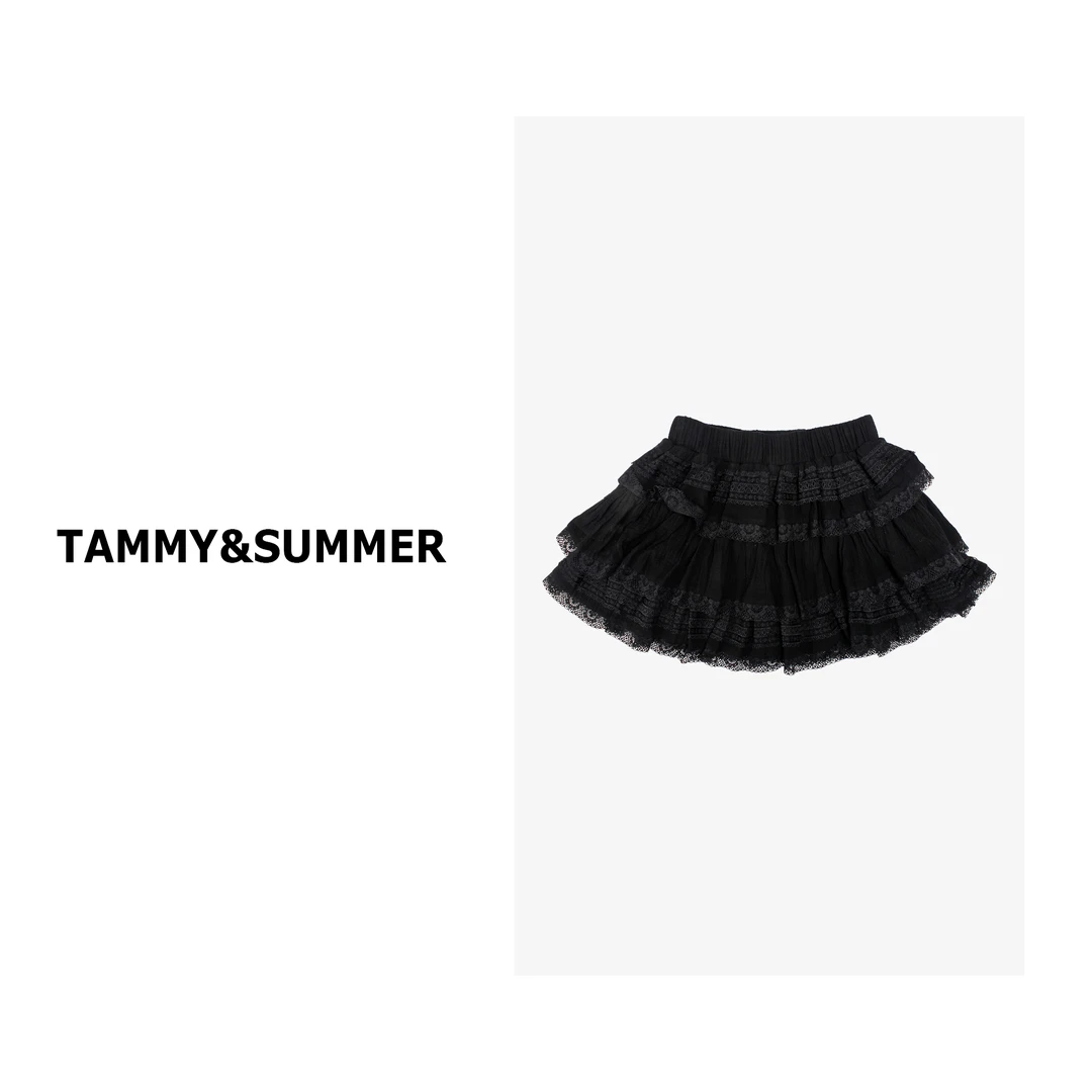 【Tammy&Summer】时尚百搭蕾丝拼接蛋糕裙松紧腰休闲半身裙881130