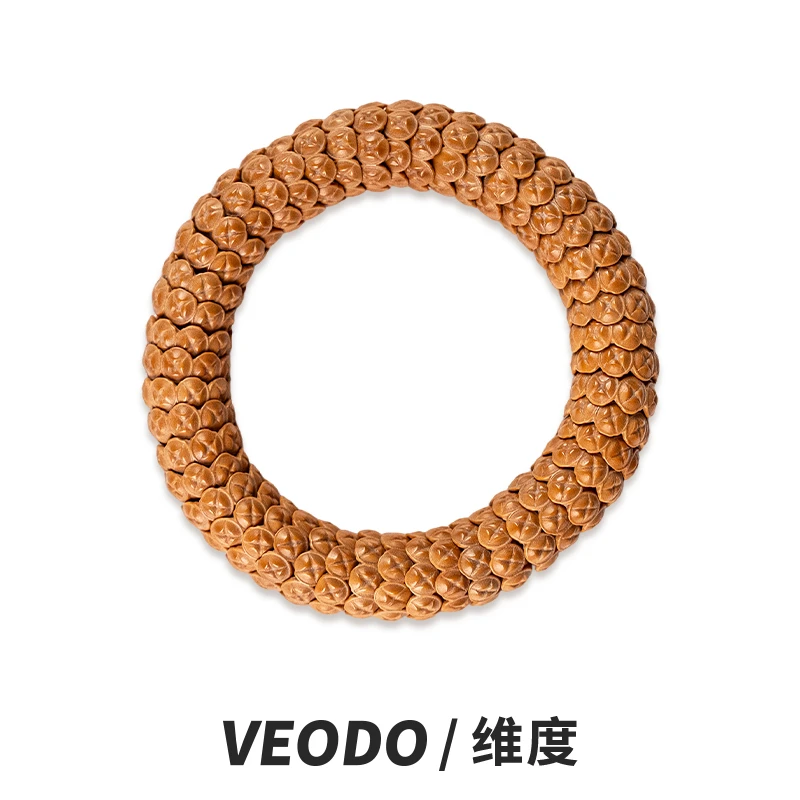 VEODO【金饭碗猴头手串】男士文玩核桃原皮雕刻钱币龙岩料单圈招财