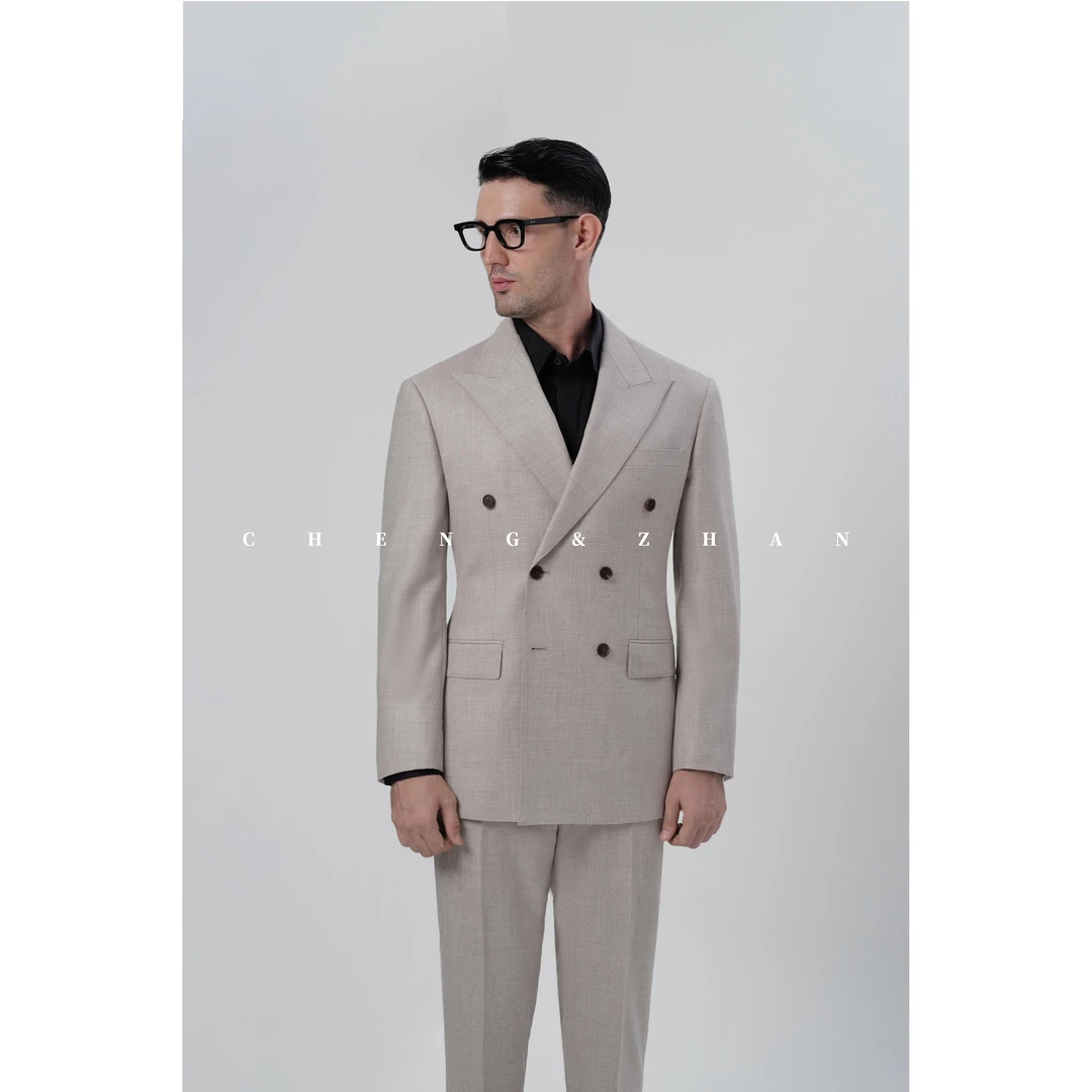 100%全羊毛 撑展【黑标】手工工艺 【单西】LP系列法兰绒燕麦色西服