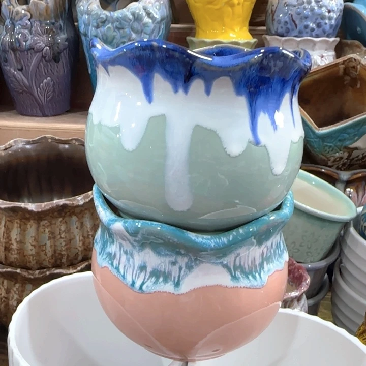 多肉绿植花盆凑9块包邮，有孔