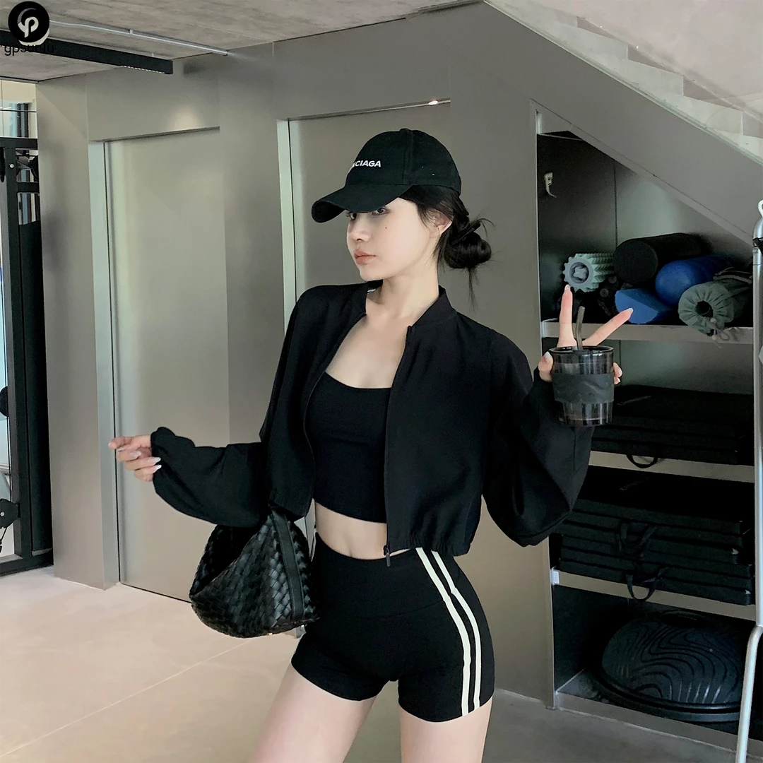 GPSUNLU新款运动外套轻薄透气健身上衣户外休闲 修身瑜伽服女