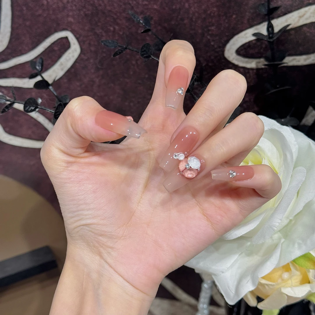 丹蜜琳【蜜桃啵啵】 华子款（除钢珠珍珠） 纯手工轻奢高级穿戴甲