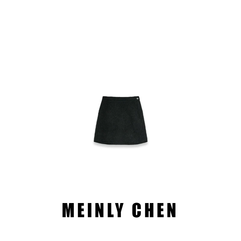 【MEINLY CHEN】高端设计师款时尚秋冬包臀毛呢半身裙8250004-1