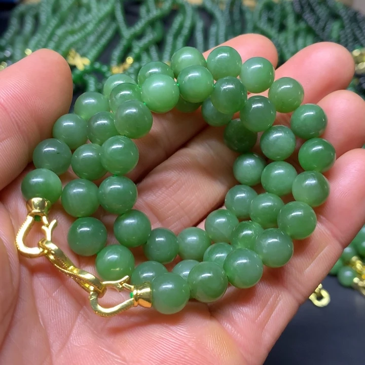 和田玉（碧玉）项链未镶嵌9.5mm