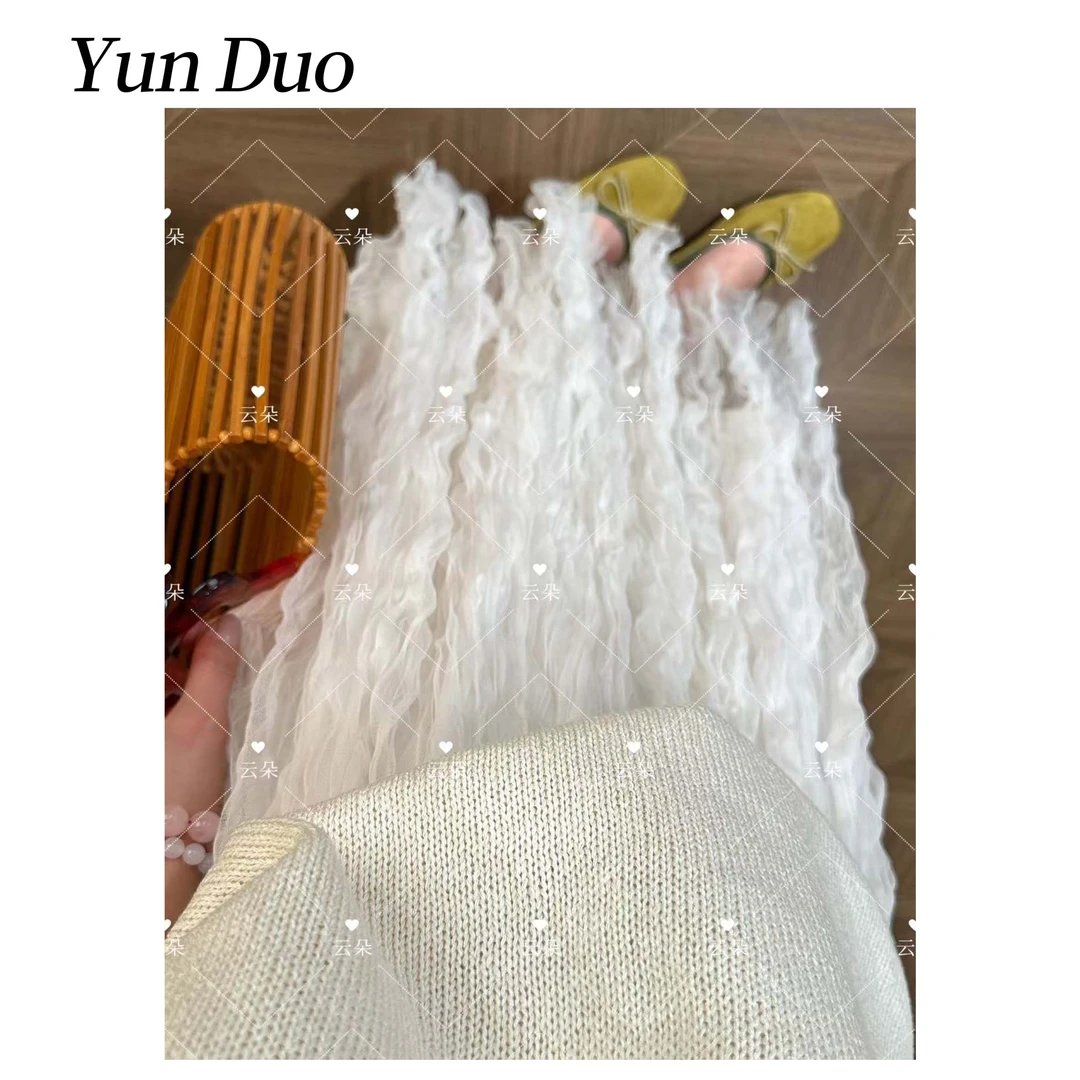 云朵定制【流仙】网纱层次感波光半裙纯色半身裙LA74