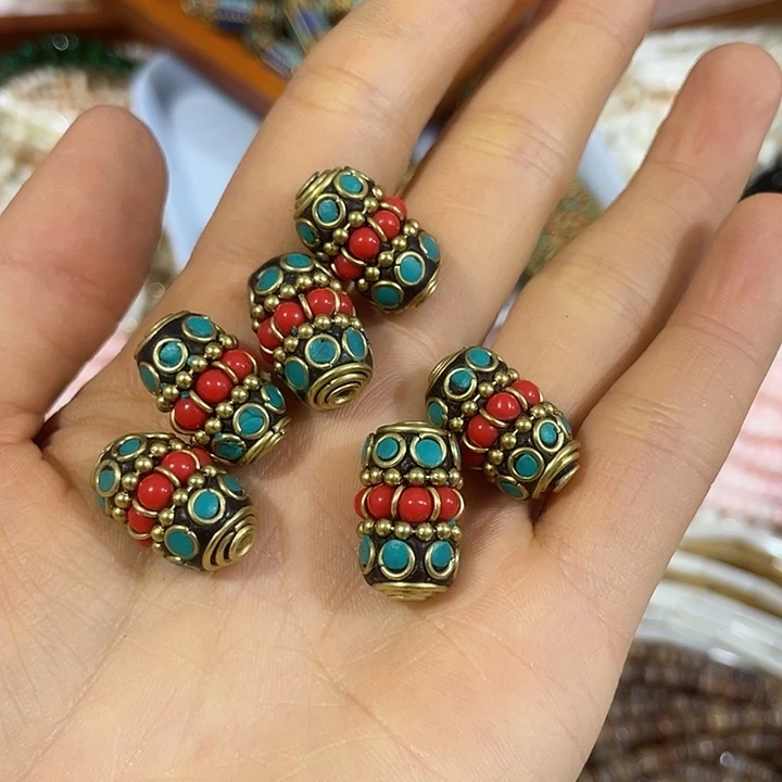 玛瑙/玉髓合金珠宝半成品一个中号桶珠