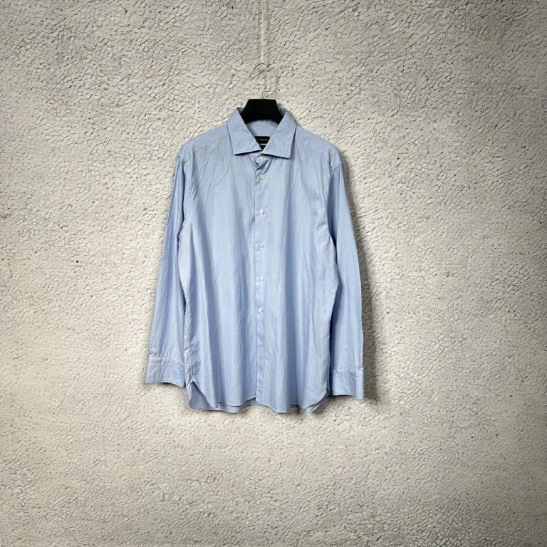 99新 ZEGNA 天蓝色长袖衬衫