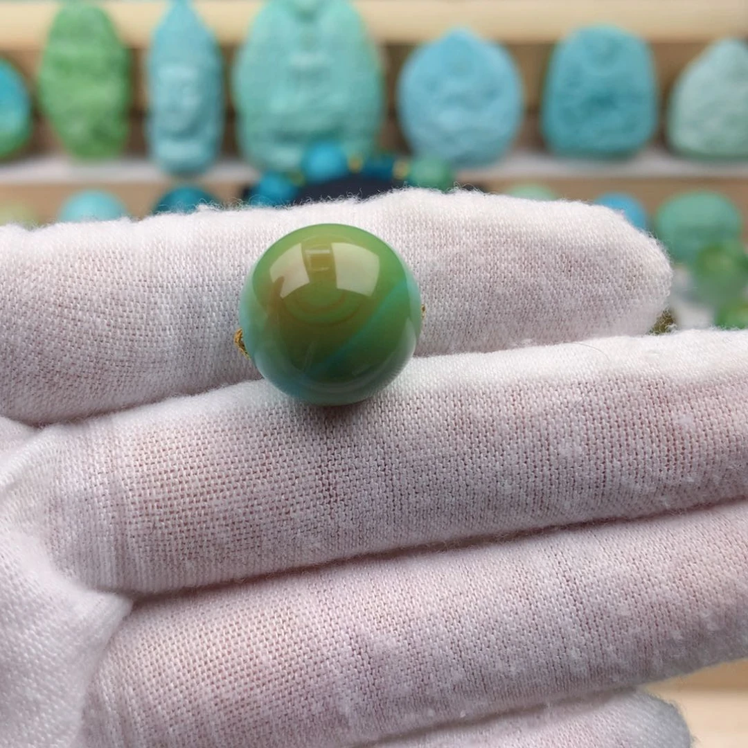 未镶嵌绿松石珠宝奇石15.8mm