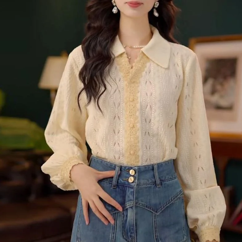 【云朵慕斯】欧若风长袖衬衫爆款2025秋季新款小众时尚宽松显瘦衬衣