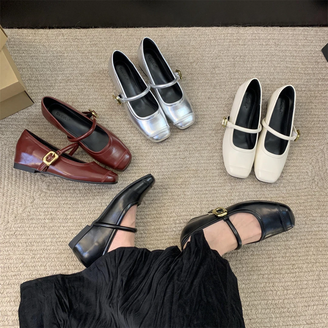 妈妈鞋夏季小个子内增高银色玛丽珍鞋女年春季新款法式圆浅口单