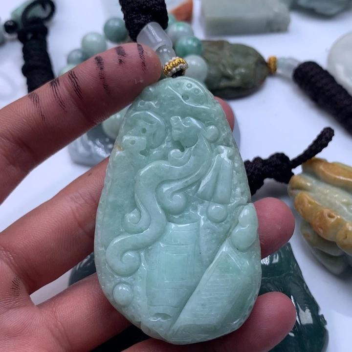 颈饰未镶嵌翡翠保真天然a货翡翠