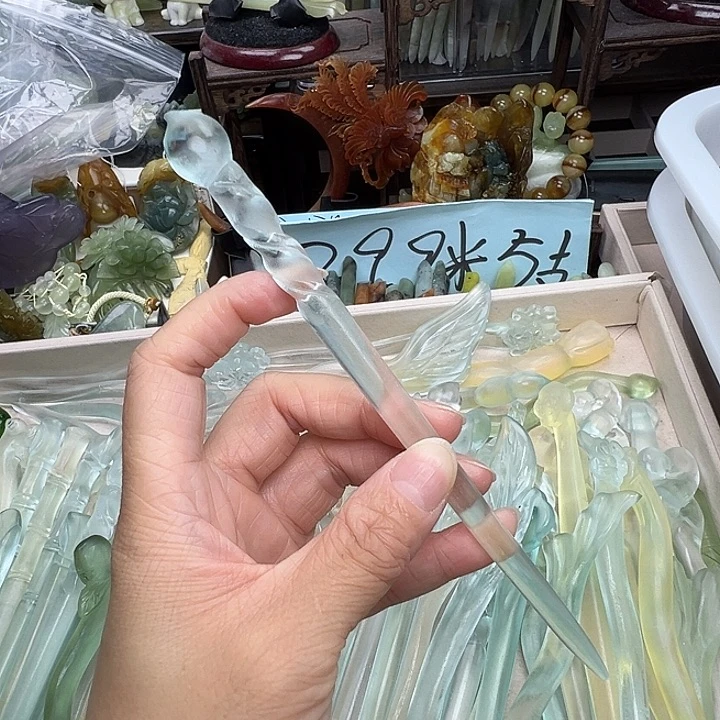 蛇纹石玉未镶嵌发簪