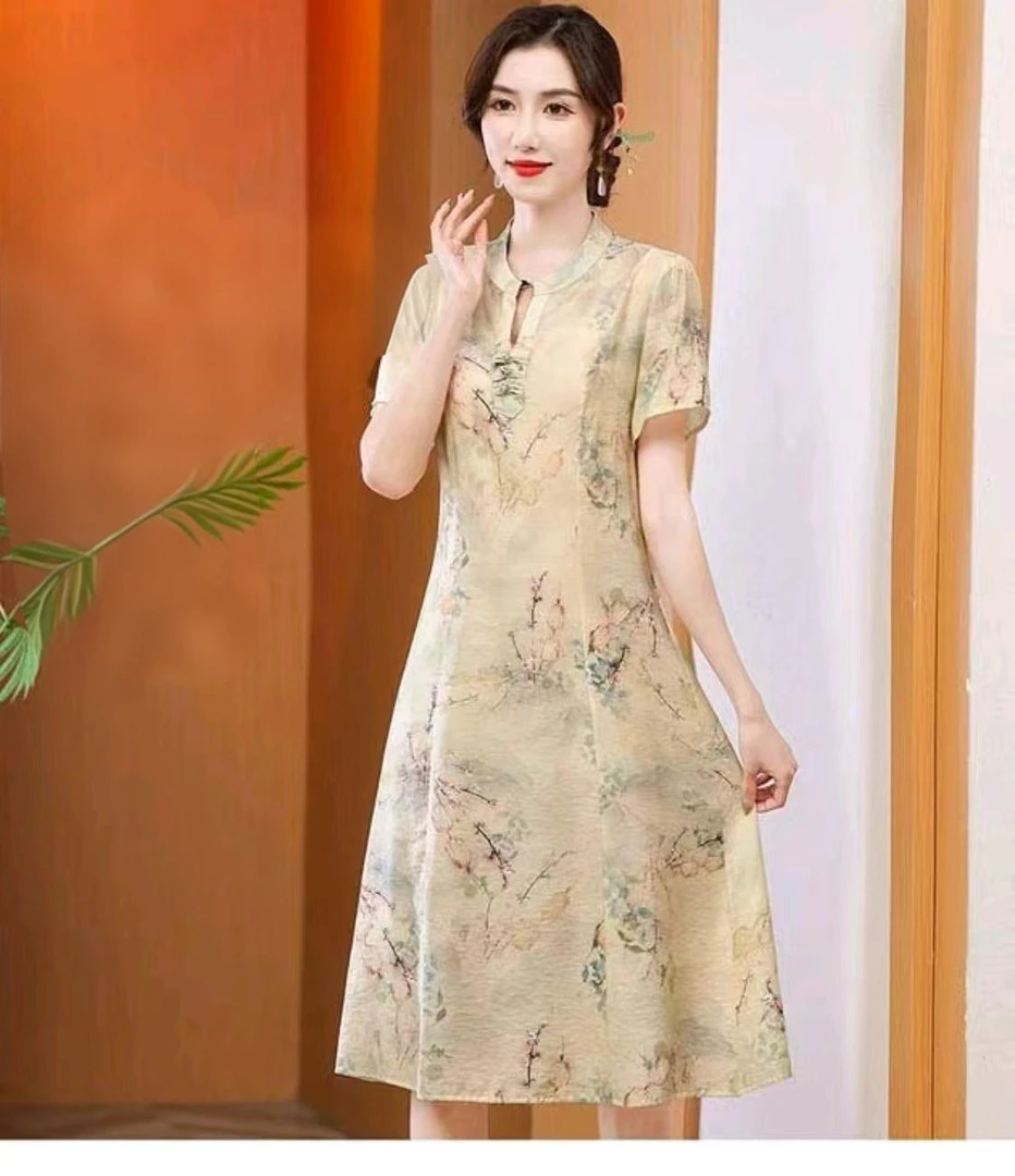 2306 夏季女士时尚百搭国风连衣裙 三楼