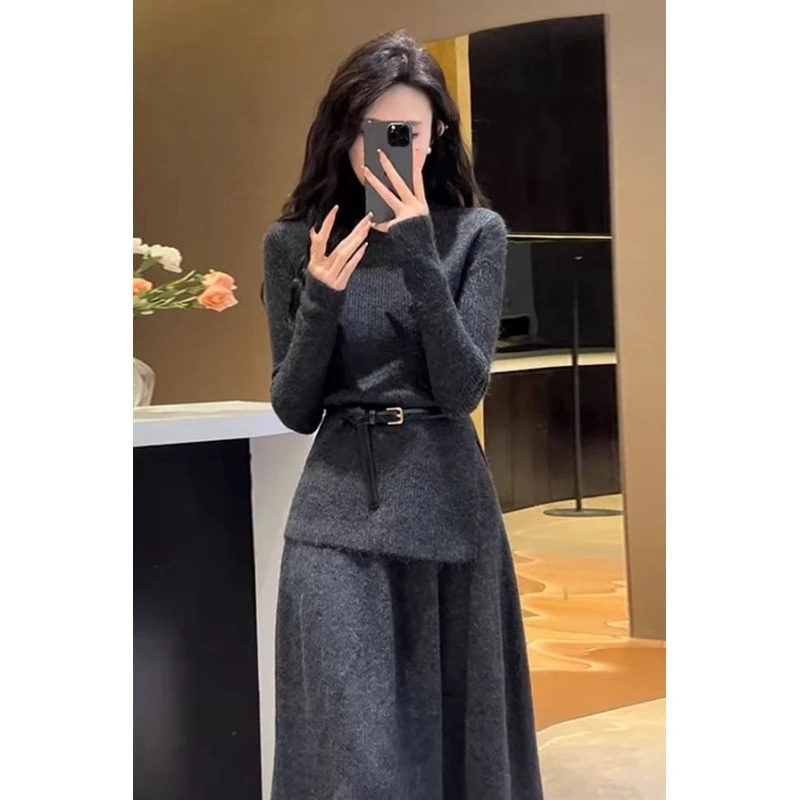 复古毛呢长裙红色蕾丝修身女款小黑裙奥特波西海滩度小黑裙子