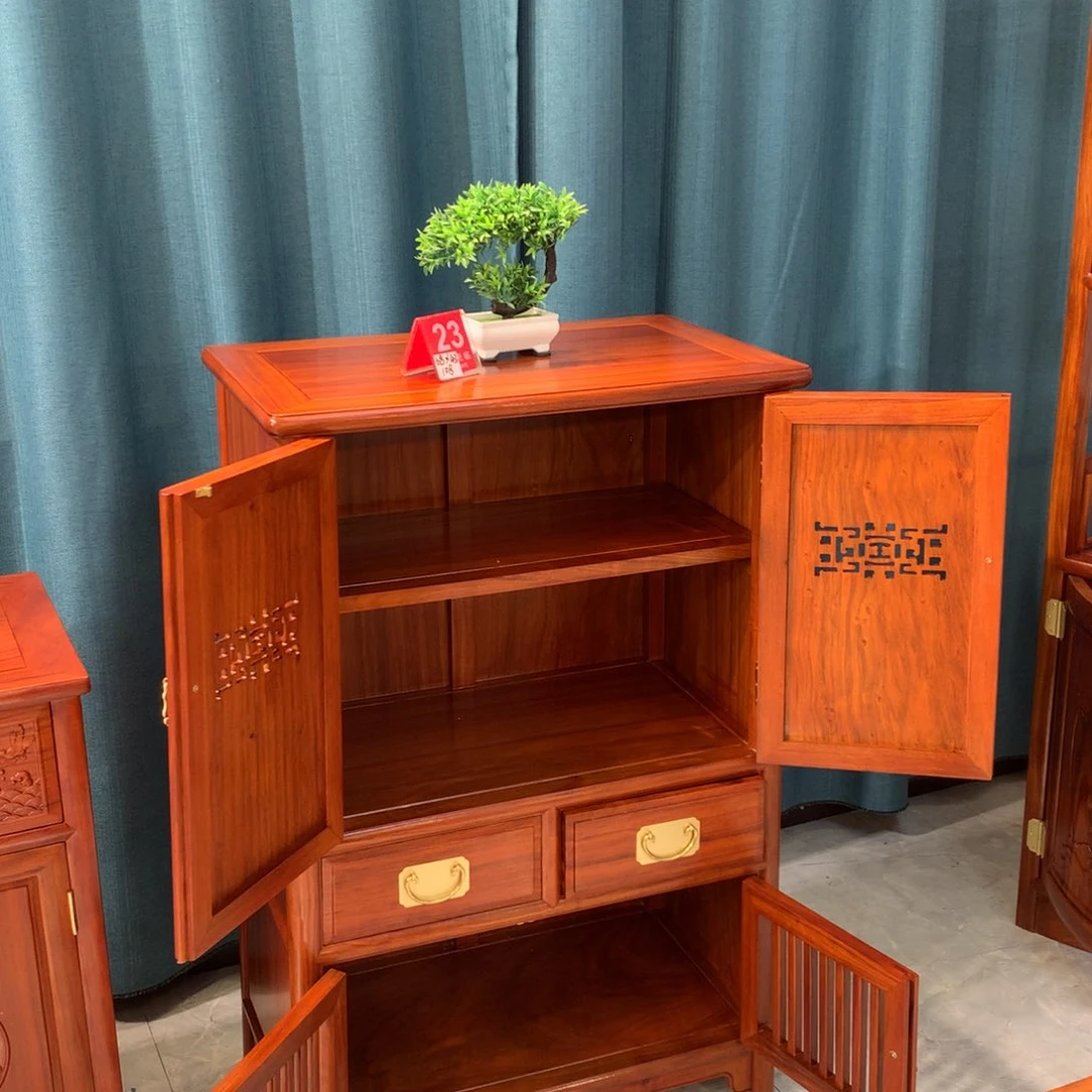 花梨木类成套家具样品圆角柜