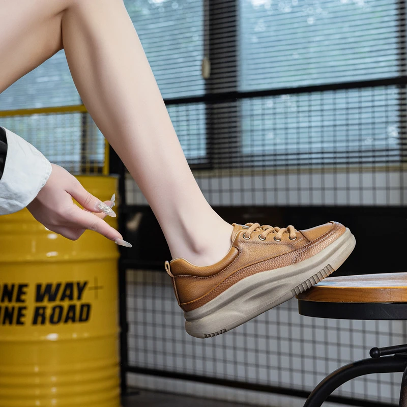 松糕底运动休闲鞋深口时尚休闲鞋复古春季软底透气鞋子低帮